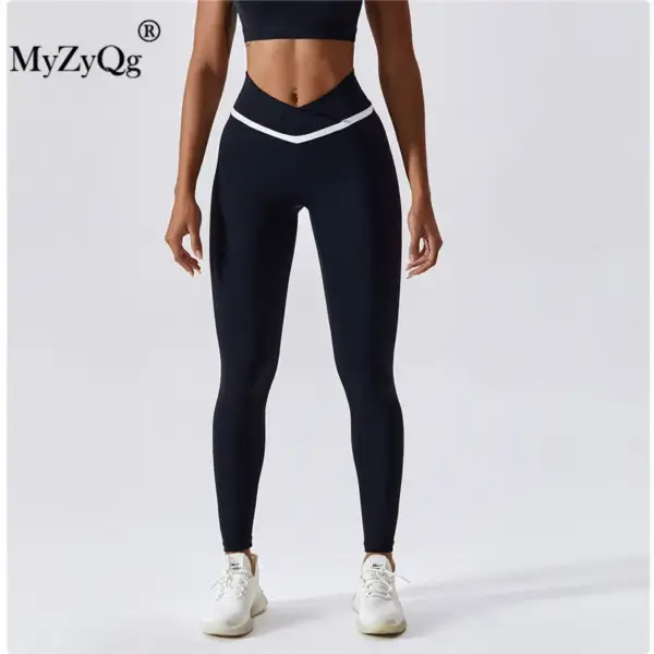 MyZyQg Women Yoga Pants High Waist Hip Lift Running Training Sports Leggings Quick Dry Tight Trousers Fitness Bottoming