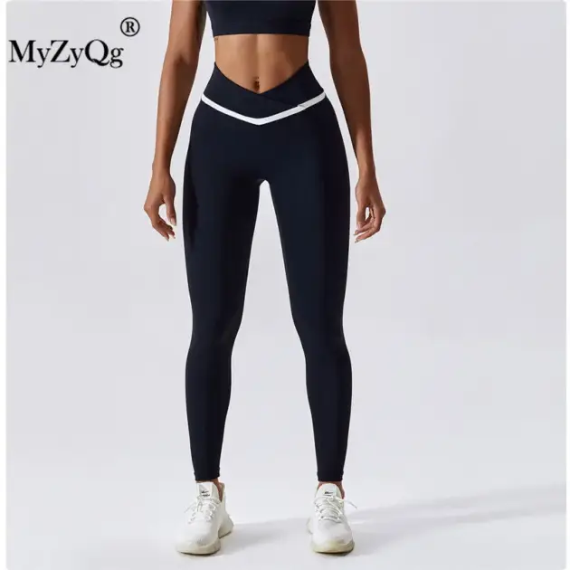 MyZyQg Women Yoga Pants High Waist Hip Lift Running Training Sports Leggings Quick Dry Tight Trousers Fitness Bottoming