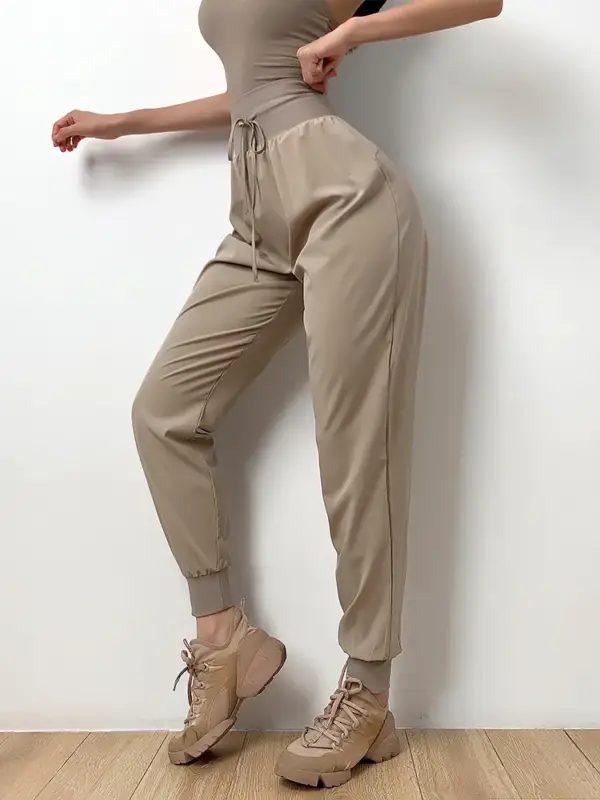 Naked-feel Loose Fit Sport Workout Joggers Women High Waist Elastic Workout Gym Joggers with Two Side Pocket - Image 2