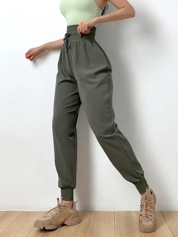 Naked-feel Loose Fit Sport Workout Joggers Women High Waist Elastic Workout Gym Joggers with Two Side Pocket - Image 4