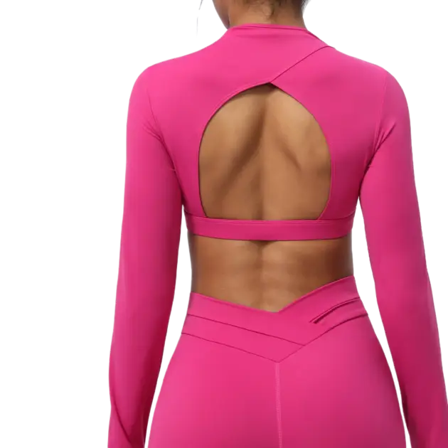 New Back Hollow Yoga T-shirt Top Long Sleeved Crop Top Sports Tight Fitness Clothing Women's Pilates Shirt 2024 Spring Autumn