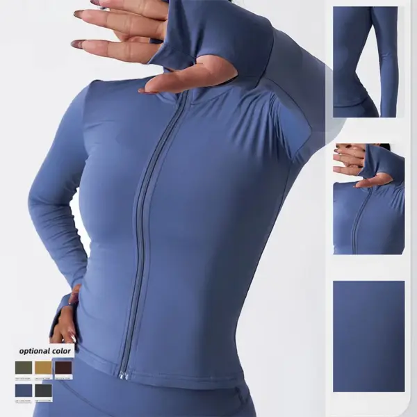 Newest Zipper Long Sleeve Yoga Set 2PCS High Waist Fitness Sport Gym Suit Sportwear Women Set Workout ClothesTracksuit Academic - Image 6