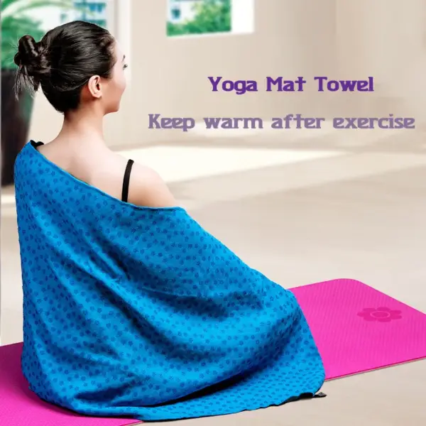 Non Slip Cotton Yoga Mat Towel Travel Sport Fitness Exercise Yoga Mat Cover Fine Fiber Stonger Water and Sweat Absorption - Image 2