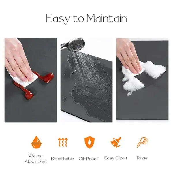Non-slip Kitchen Mat Diatomite Super Absorbent Floor Mats Bathroom Entrance Door Mat suitable for Kitchen Bedroom Bathroom - Image 6