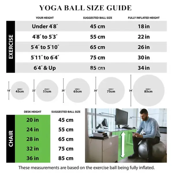 PVC Fitness Balls Yoga Ball Thickened Explosion-proof Exercise Home Gym Pilates Equipment Balance Ball 45cm/55cm/65cm/75cm/85cm - Image 4