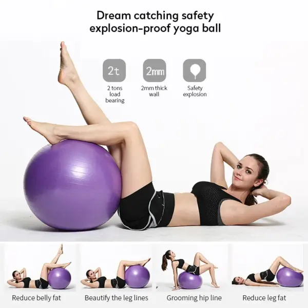 PVC Fitness Balls Yoga Ball Thickened Explosion-proof Exercise Home Gym Pilates Equipment Balance Ball 45cm/55cm/65cm/75cm/85cm - Image 5