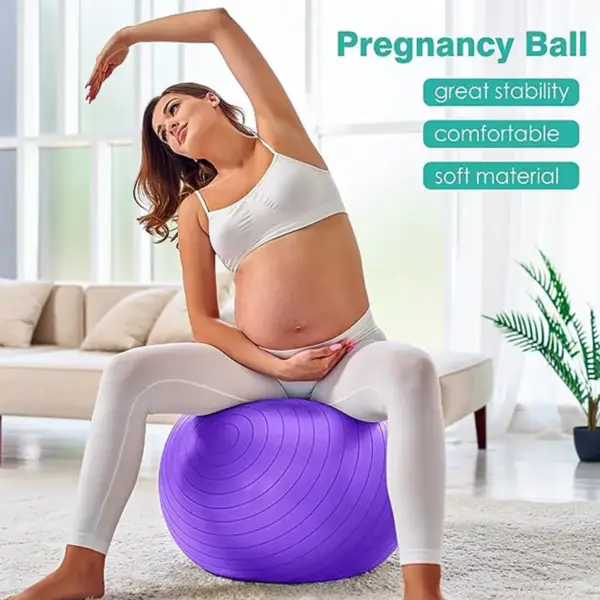Pilates Ball Yoga Balls Stability Anti-Slip-Burst Exercise Balls with Pump Balance Ball for Office Home Workout Gym Pregnancy - Image 2