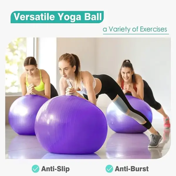 Pilates Ball Yoga Balls Stability Anti-Slip-Burst Exercise Balls with Pump Balance Ball for Office Home Workout Gym Pregnancy - Image 4