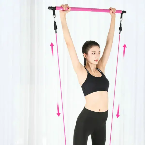 Pilates Exercise Stick Fitness Yoga Bar Crossfit Resistance Bands Trainer Pull Rods Pull Rope Home Gym Body Workout Building - Image 2