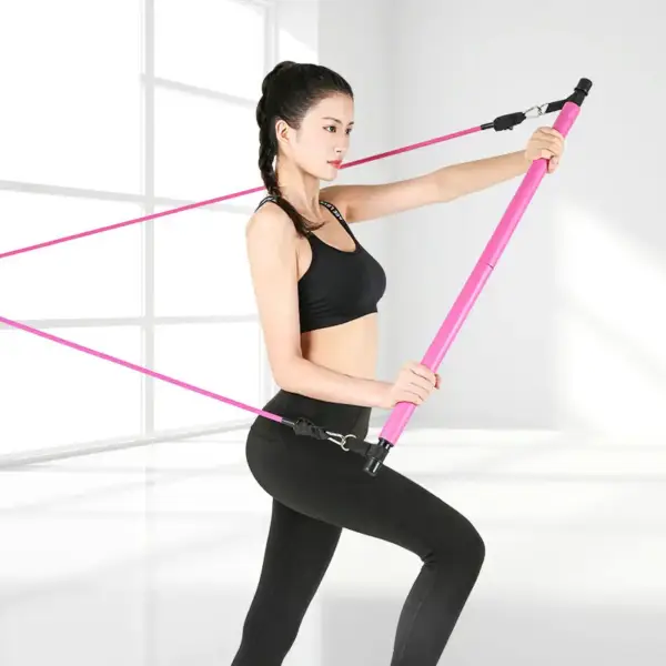 Pilates Exercise Stick Fitness Yoga Bar Crossfit Resistance Bands Trainer Pull Rods Pull Rope Home Gym Body Workout Building - Image 6