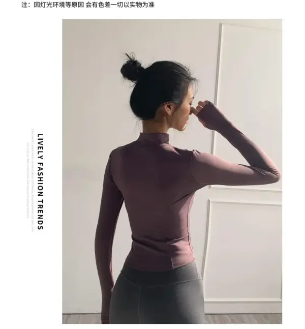 Quick Drying Yoga Shirt Fitness Jacket High Elasticity Sports Shirt Woman Sportswear Soft and Comfortable Yoga Clothes Jacket - Image 4