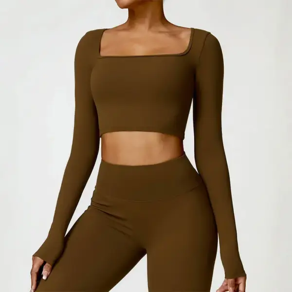 Sexy Long Sleeve Yoga Clothes Women Breathable Fitness Crop Top Quick Dry Gym Top Sportswear Women Workout Top Female - Image 3