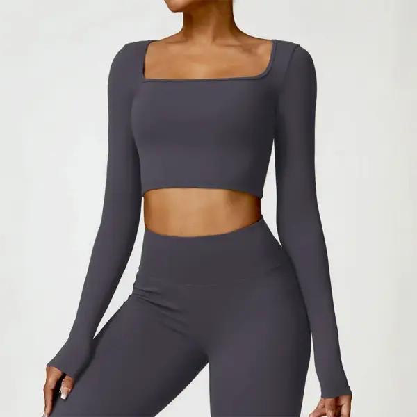 Sexy Long Sleeve Yoga Clothes Women Breathable Fitness Crop Top Quick Dry Gym Top Sportswear Women Workout Top Female - Image 4