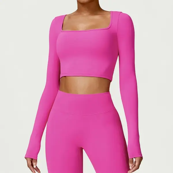 Sexy Long Sleeve Yoga Clothes Women Breathable Fitness Crop Top Quick Dry Gym Top Sportswear Women Workout Top Female - Image 5