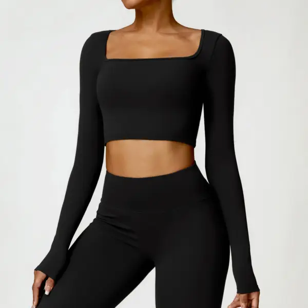 Sexy Long Sleeve Yoga Clothes Women Breathable Fitness Crop Top Quick Dry Gym Top Sportswear Women Workout Top Female - Image 6