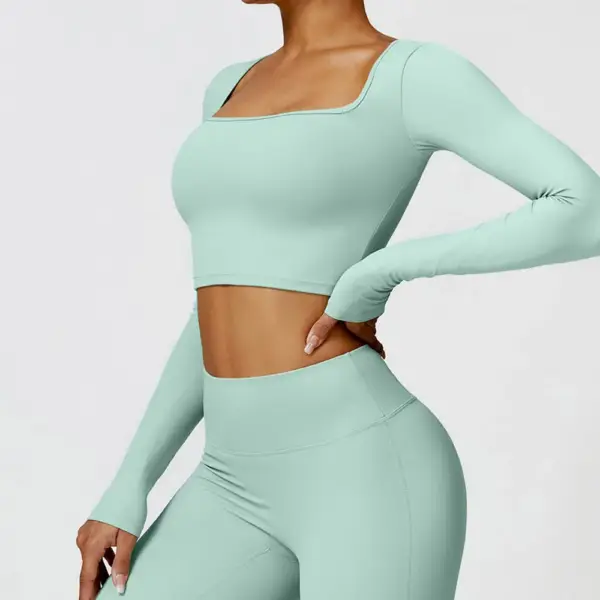 Sexy Long Sleeve Yoga Clothes Women Breathable Fitness Crop Top Quick Dry Gym Top Sportswear Women Workout Top Female