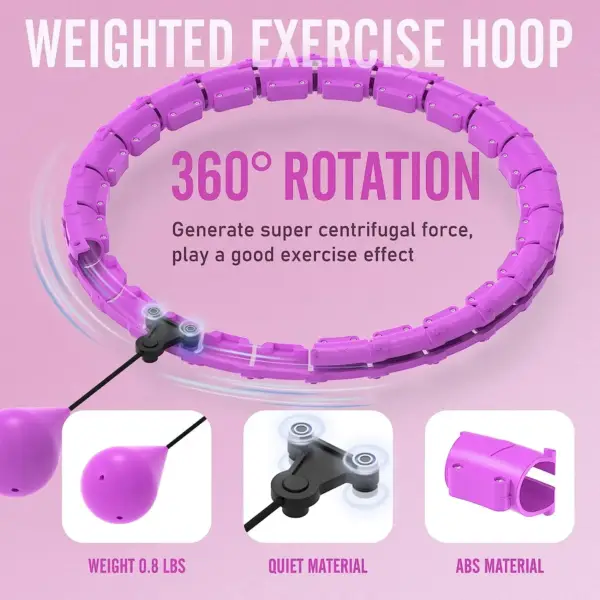 Smart sport hoop Weighted Exercise Hoops for Adults Easy Detachable Design with Adjustable Weight, Fitness Gym Equipment for Hom - Image 6