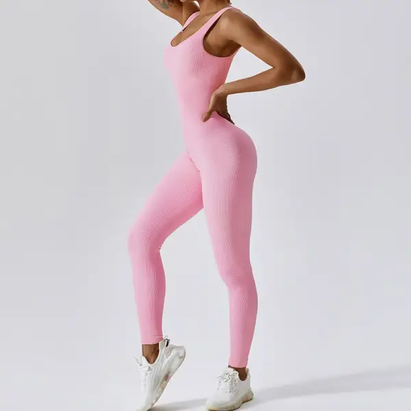 Spring Seamless One-Piece Yoga Suit Dance Belly Tightening Fitness Workout Set Stretch Bodysuit Gym Clothes Push Up Sportswear - Image 2