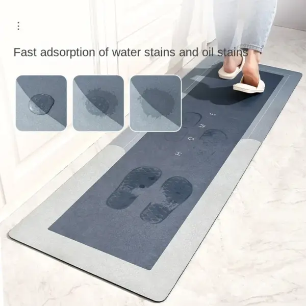 Super Non-slip Kitchen Floor Mats Diatomite Long Carpet Absorbent Oil-absorbent Bathroom Mats Non-slip Foot Mats - Image 4