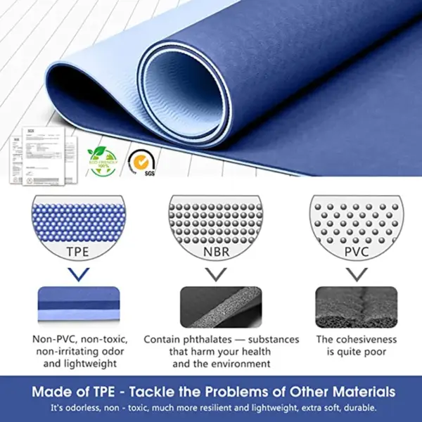 TPE Yoga Mat With Position Line 6mm Double Layer Sports Exercise Pad For Beginner Home Gym Fitness Gymnastics Pilates - Image 2