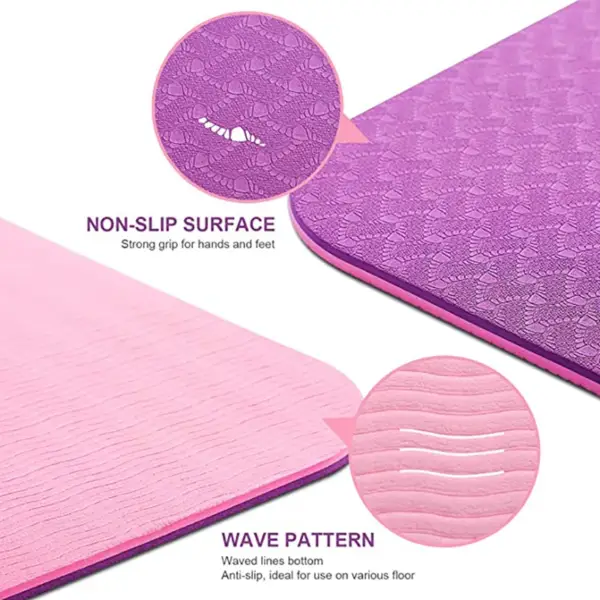 TPE Yoga Mat With Position Line 6mm Double Layer Sports Exercise Pad For Beginner Home Gym Fitness Gymnastics Pilates - Image 3