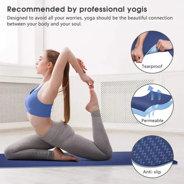 TPE Yoga Mat With Position Line 6mm Double Layer Sports Exercise Pad For Beginner Home Gym Fitness Gymnastics Pilates - Image 4