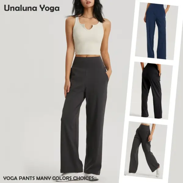 Unaluna Wide Leg Yoga Pants Nylon High Waist Leggings for Fitness Push Up Sports Tights for Women Workout Clothes Sportswear Gym - Image 2