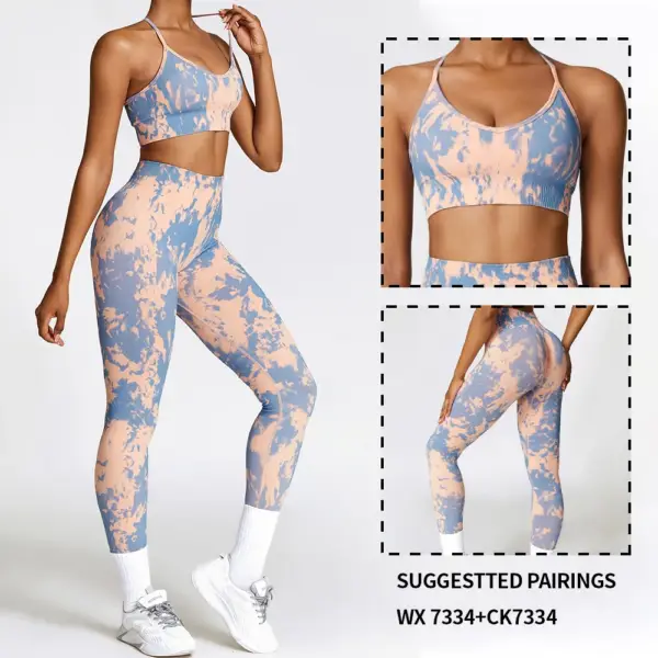 Vnazvnasi 2 Pcs Prints Seamless Sports Sets Yoga Kit for Fitness Push Up Tights Suit for Women Workout Clothes Sportswear Gym - Image 6