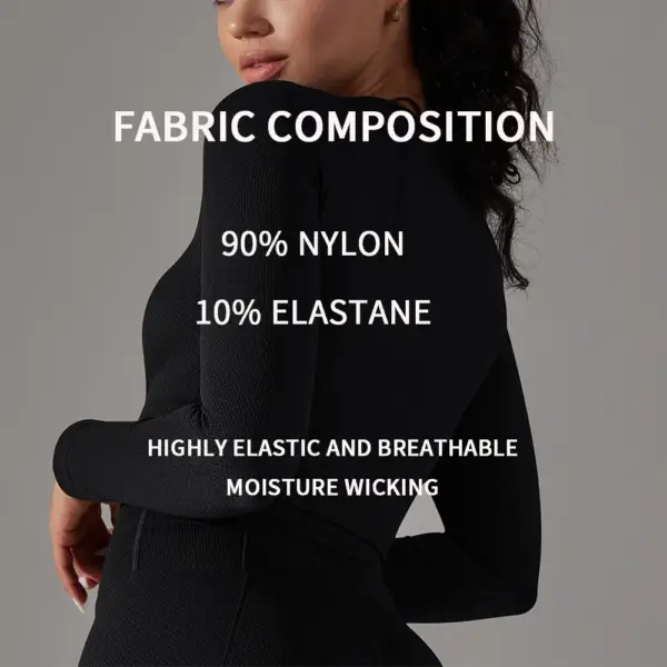 Vnazvnasi Seamless Women's Sports Set Long Sleeve Yoga Suit for Fitness Push Up Tights Sportswear Workout Clothes Outfit 2 Pcs - Image 2