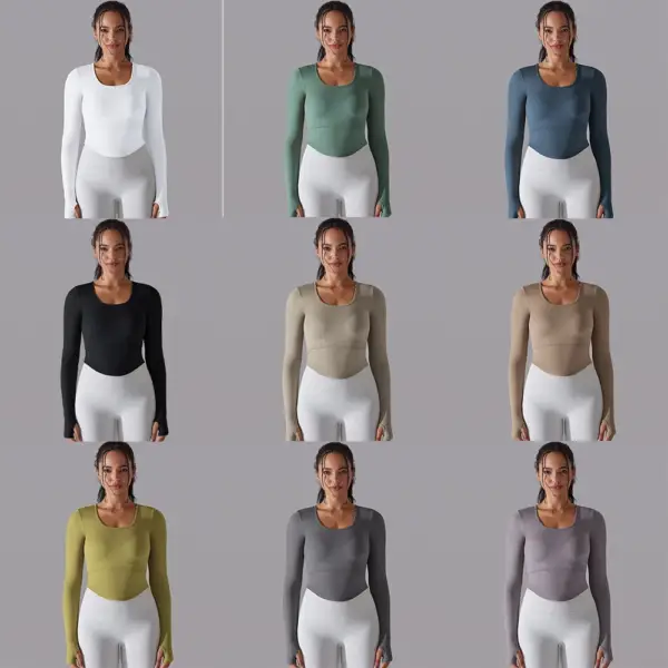 Vnazvnasi Yoga Shirts For Women Long Sleeve Winter Fitness Running Gym Clothes Workout Dry Breathable High Elastic Sports Top - Image 4