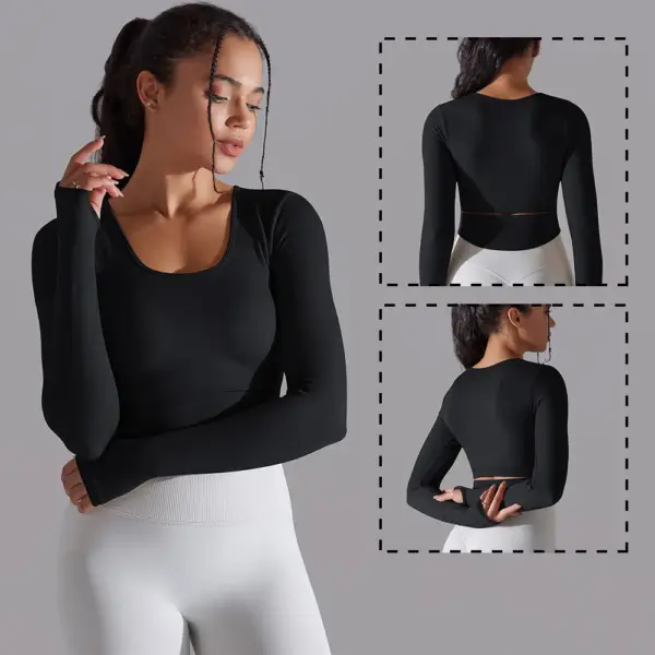 Vnazvnasi Yoga Shirts For Women Long Sleeve Winter Fitness Running Gym Clothes Workout Dry Breathable High Elastic Sports Top - Image 6