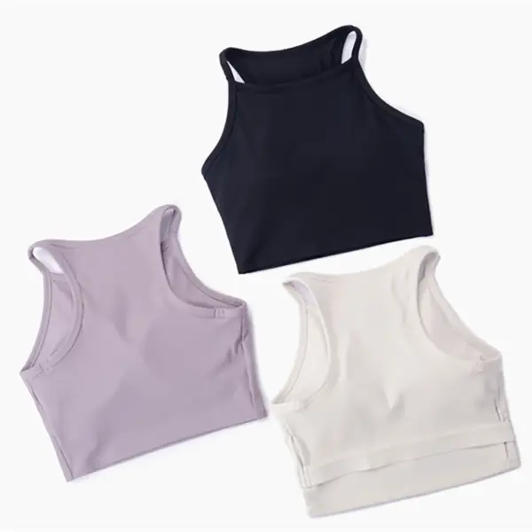 WISRUNING Ribbed Yoga Tank Tops for Fitness Female Workou Vest Push Up Tights Sports Bra for Women Sportswear for Gym Outfit - Image 5