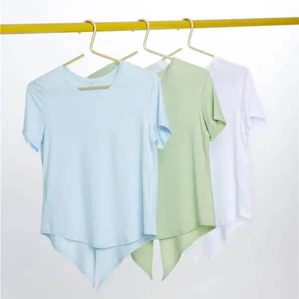 WISRUNING Top With Open Back Yoga T-shirt for Fitness Breathable Women's Sportswear for Gym Outfit Sports Shirts Workout Cloth - Image 5