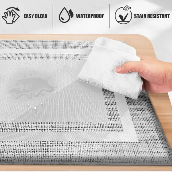Waterproof & oilproof Kitchen Mat Anti Fatigue Kitchen Rug, Thick Non Slip Kitchen Carpet, Soft Kitchen Floor Mat, Standing Mat - Image 3