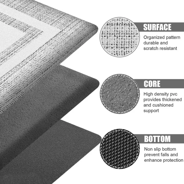 Waterproof & oilproof Kitchen Mat Anti Fatigue Kitchen Rug, Thick Non Slip Kitchen Carpet, Soft Kitchen Floor Mat, Standing Mat - Image 4