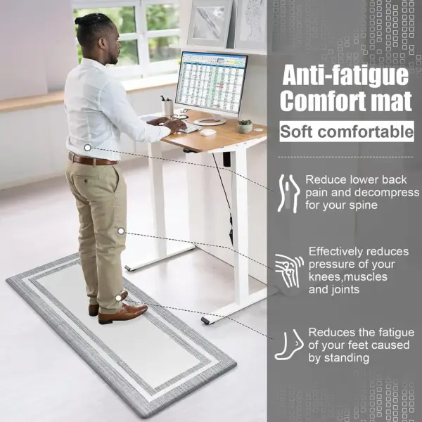 Waterproof & oilproof Kitchen Mat Anti Fatigue Kitchen Rug, Thick Non Slip Kitchen Carpet, Soft Kitchen Floor Mat, Standing Mat - Image 5
