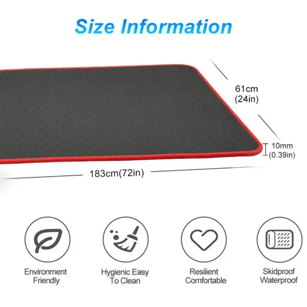 YECOKISO 10MM Extra Thick 183cmX61cm Yoga Mats NRB Non-slip Exercise Mat Fitness Tasteless Pilates Workout Gym Mats with Bandage - Image 6