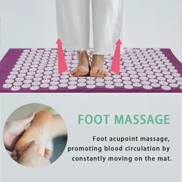 Yoga Acupressure Mat Neck Back Foot Massager Pain Stress Relief Massage Cushion Pad - Image 4