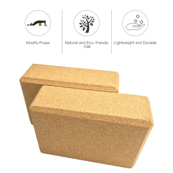 Yoga Block Cork Wood Yoga Brick Soft EVA Foam High Density Yoga Block to Support Poses for Exercise Fitness Sport Body - Image 5