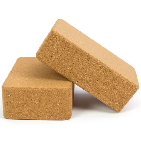 Yoga Block Cork Wood Yoga Brick Soft EVA Foam High Density Yoga Block to Support Poses for Exercise Fitness Sport Body