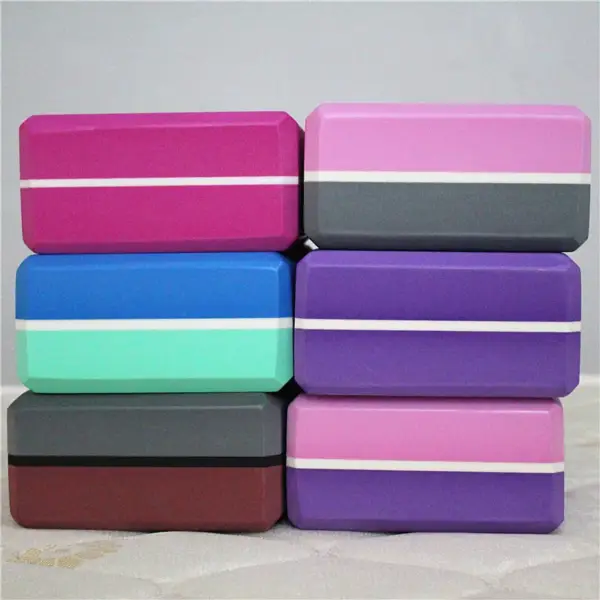 Yoga Block Multi colors Pilates EVA Yoga Brick Gym Foam Stretching Aid Gym Pilates Yoga Block Exercise Fitness Sport - Image 2