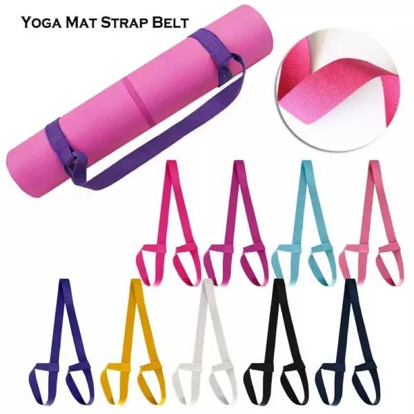 Yoga Mat Strap Cotton Belt Adjustable Sports Sling Shoulder Carry Belt Exercise Stretch Fitness Elastic Yoga Belt Durable High - Image 6