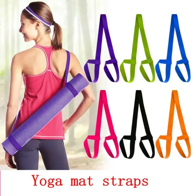 Yoga Mat Strap Cotton Belt Adjustable Sports Sling Shoulder Carry Belt Exercise Stretch Fitness Elastic Yoga Belt Durable High