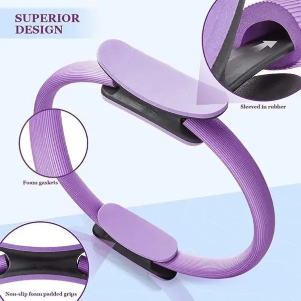 Yoga Pilates Circles,15" Elastic Ring,Fitness Pelvic Floor Exercise for Women,Shaping Equipment for Inner Thigh,Abs,Leg - Image 2