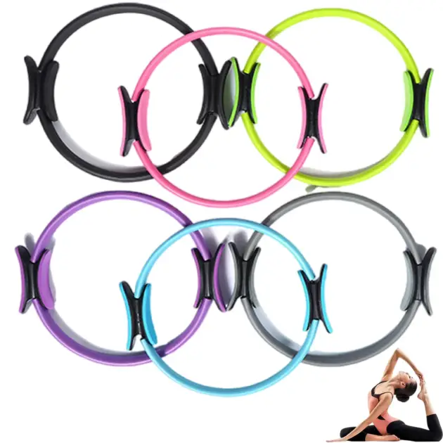 Yoga Pilates Circles,15" Spring Aid Rings,Women Pelvic Exercise,Home Fitness Shaping Equipment for Toning Muscle,Legs,Open Back