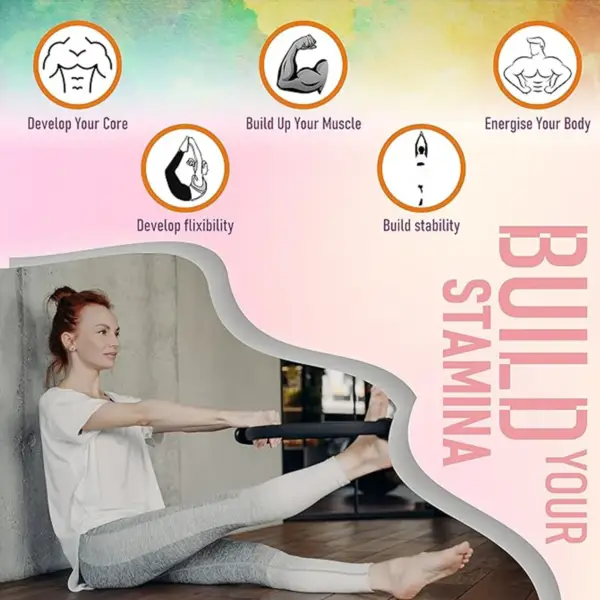 Yoga Pilates Ring,15" Spring Aid Circles,Women Pelvic Workout Out,Home Fitness Shaping Equipment for Toning Muscle,Leg,Open Back - Image 6