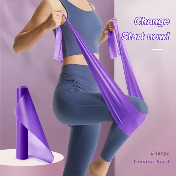 Yoga Pilates Stretch Resistance Band Exercise Fitness Band Training Elastic Exercise Fitness Rubber 150cm natural rubber Gym - Image 2