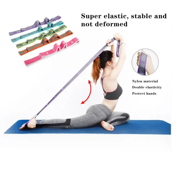 Yoga Pull Strap Belt Polyester Latex Elastic Latin Dance Stretching Band Loop Yoga Pilates GYM Fitness Exercise Resistance Bands - Image 2